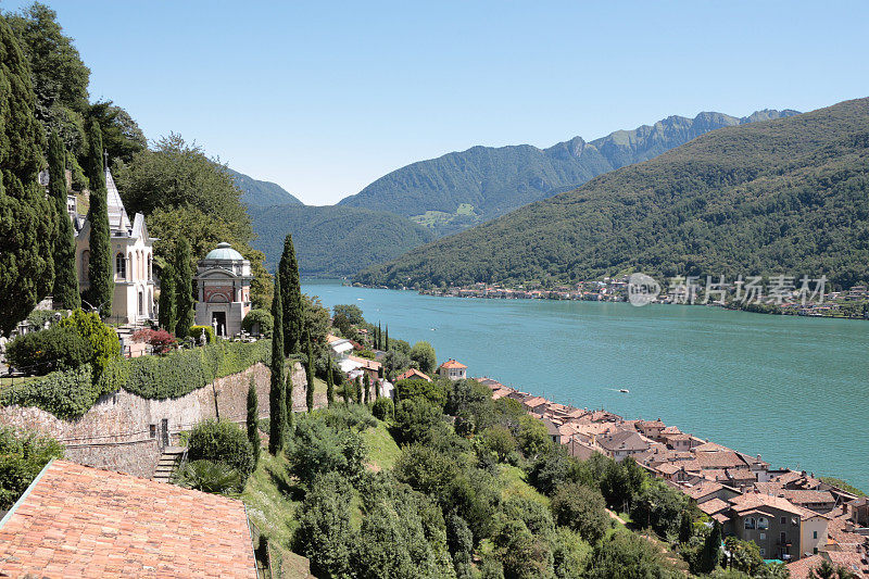 Morcote村和Lake Lugano，瑞士